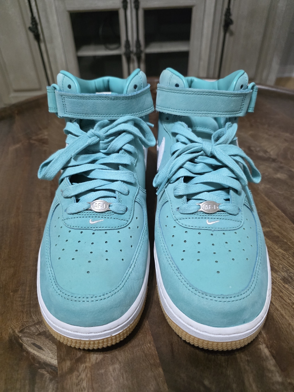 Nike Turquoise High-Top Sneakers with Gum Outsole
